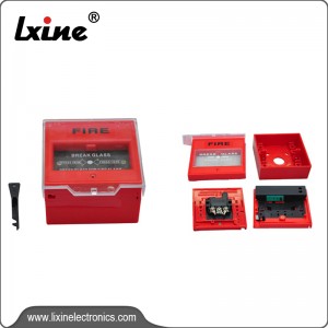 Hand actuated alarm button connecting with fire alarm system LX-503