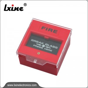 Hand actuated alarm button connecting with fire alarm system LX-503