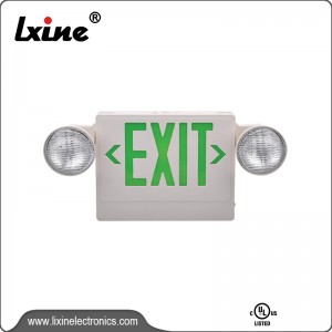 Exit light with two spot lamps LX-7602G/R