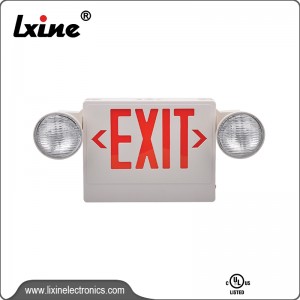 Exit light with two spot lamps LX-7602G/R