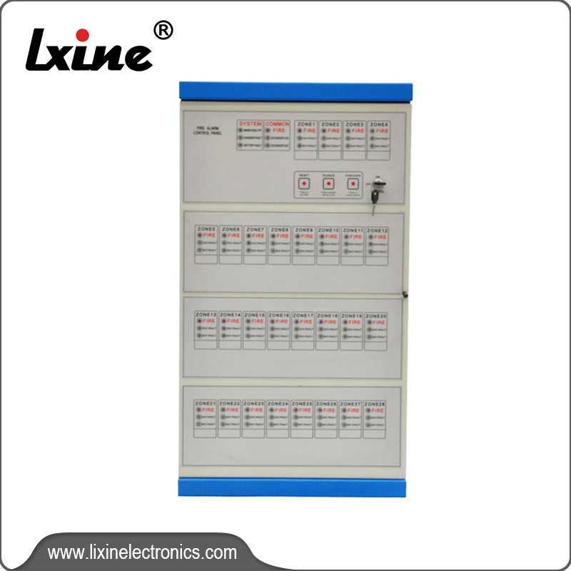28 Zones fire alarm control panel with backup battery LX-801-28