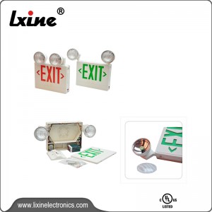 Exit light with two spot lamps LX-7602G/R