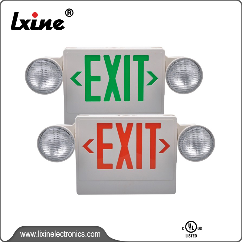 Led combo emergency exit sign with adjustable head lights...