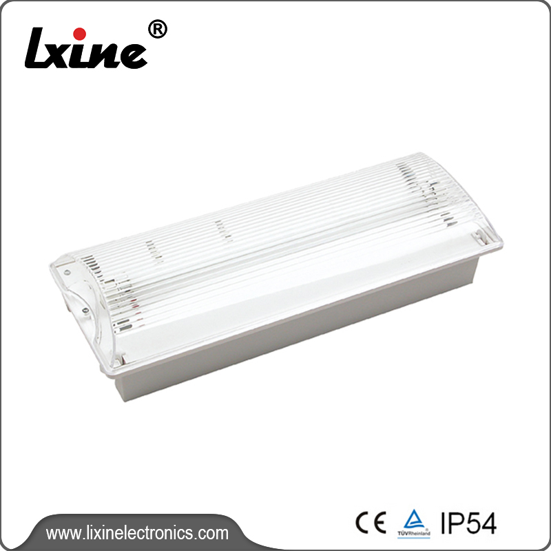 Fluorescent tube emergency lighting with rechargeable bat...