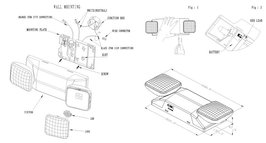 UL LED Dual Head Emergency Light LX-681L WB (5)