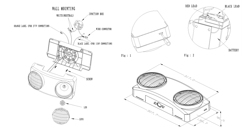 UL LED Dual Head Emergency Light LX-690L WB (2)