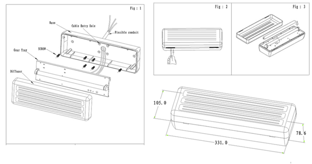 UL Bulkhead Emergency Lamp LX-601 (2)