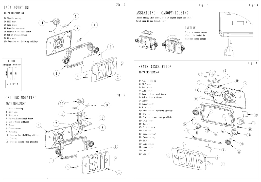 UL Exit Sign LX-757A12RG (1)