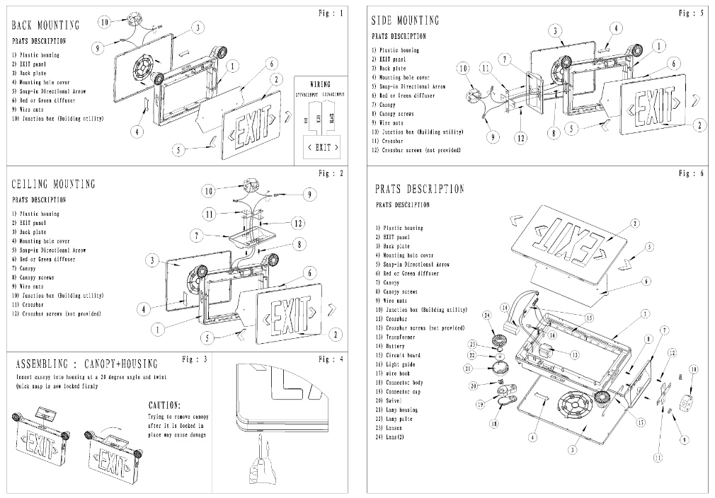UL Exit Sign LX-754A12R  G (2)